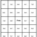 math bingo card - multiplication - 4