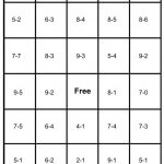 math bingo card - subtraction - 4