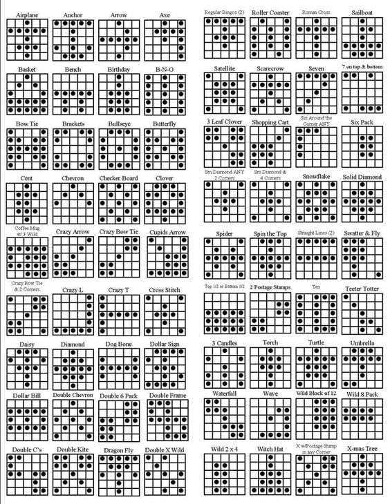 Bingo Game Patterns