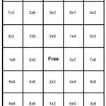 math bingo card- multiplication - 1