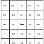 math bingo card- multiplication - 2