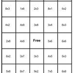 math bingo card - multiplication - 3