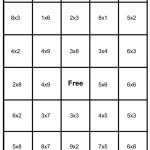 math bingo card - multiplication - 3