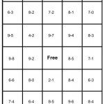 math bingo card - subtraction - 2