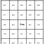 math bingo card - subtraction - 4